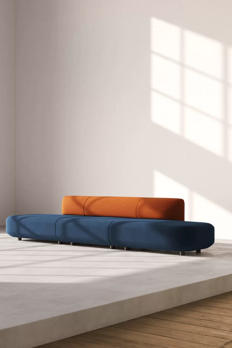 Solution innovante et design pour le mobilier d'accueil du hall d'hôtel, centre de congrès et bureau.