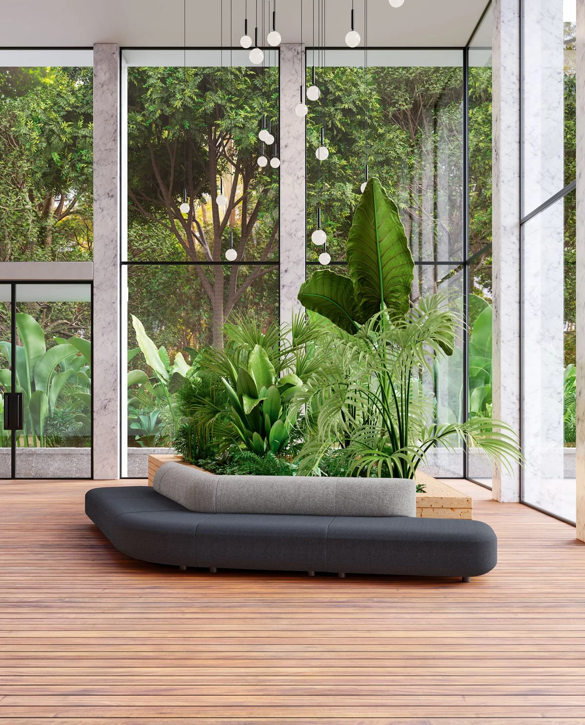 divano modulare elegante e di design in una sala attesa