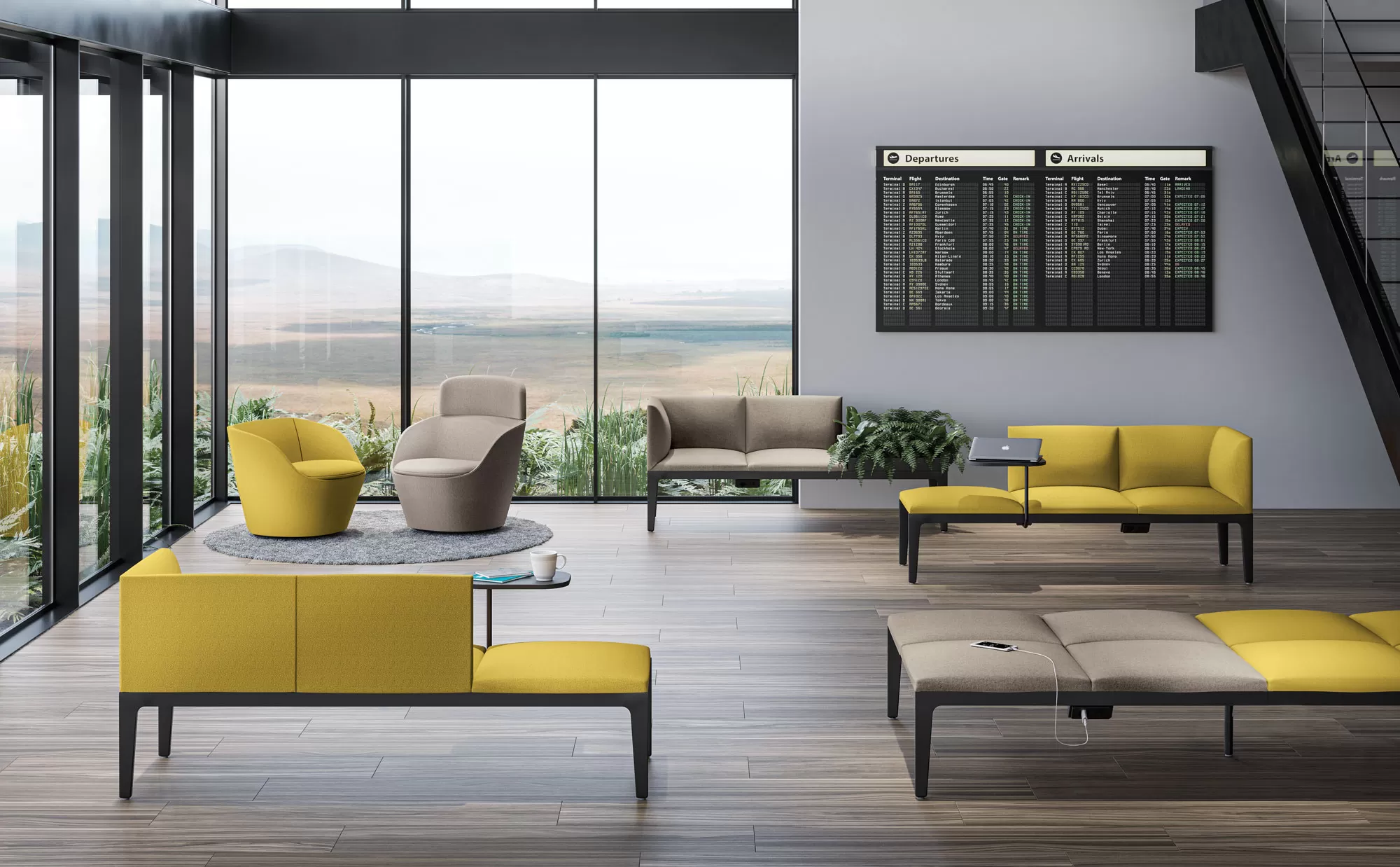 Modern and Designer Padded Bench with Backrest - Alplus