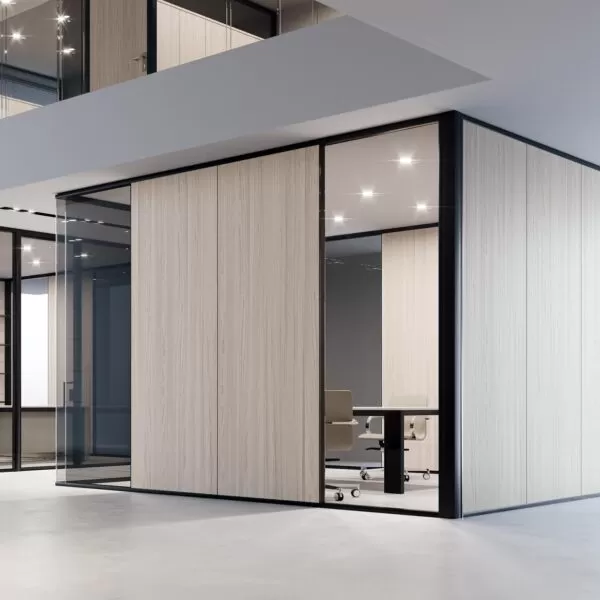 pareti divisorie insonorizzate legno e vetro Frezza