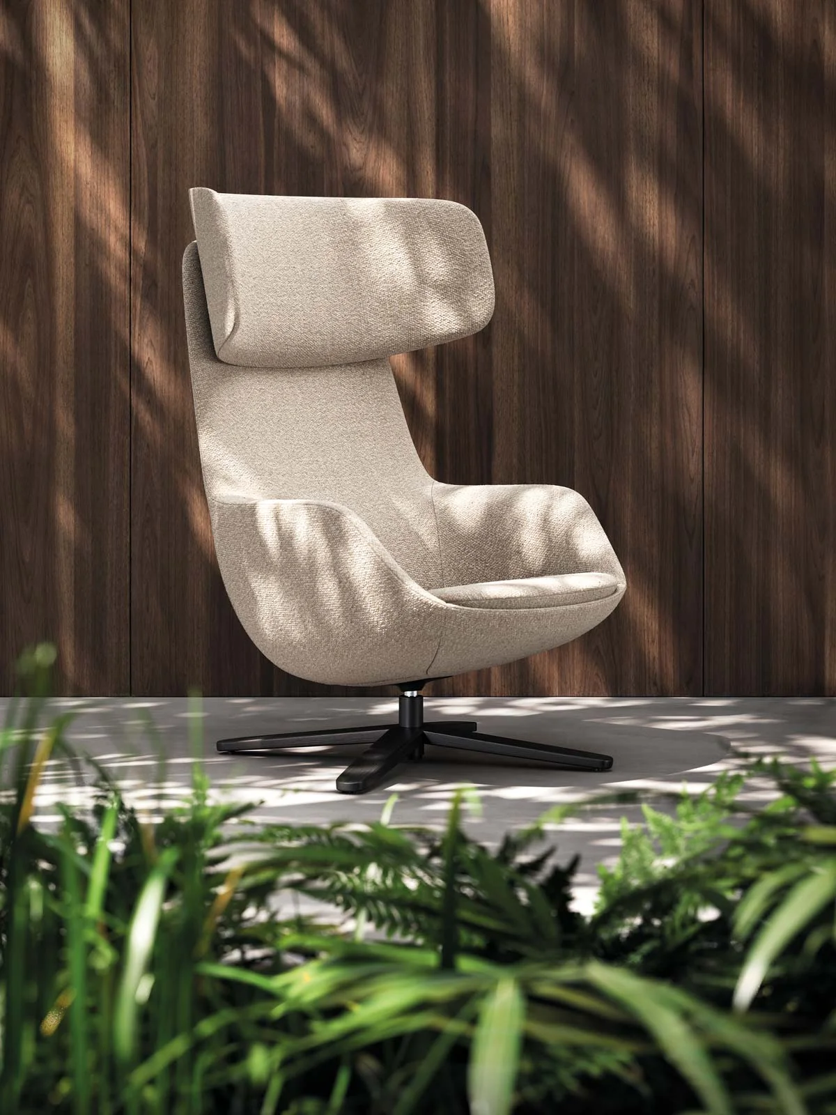 Lounge Armchair in Fabric or Leather for Executive Office and Lounge