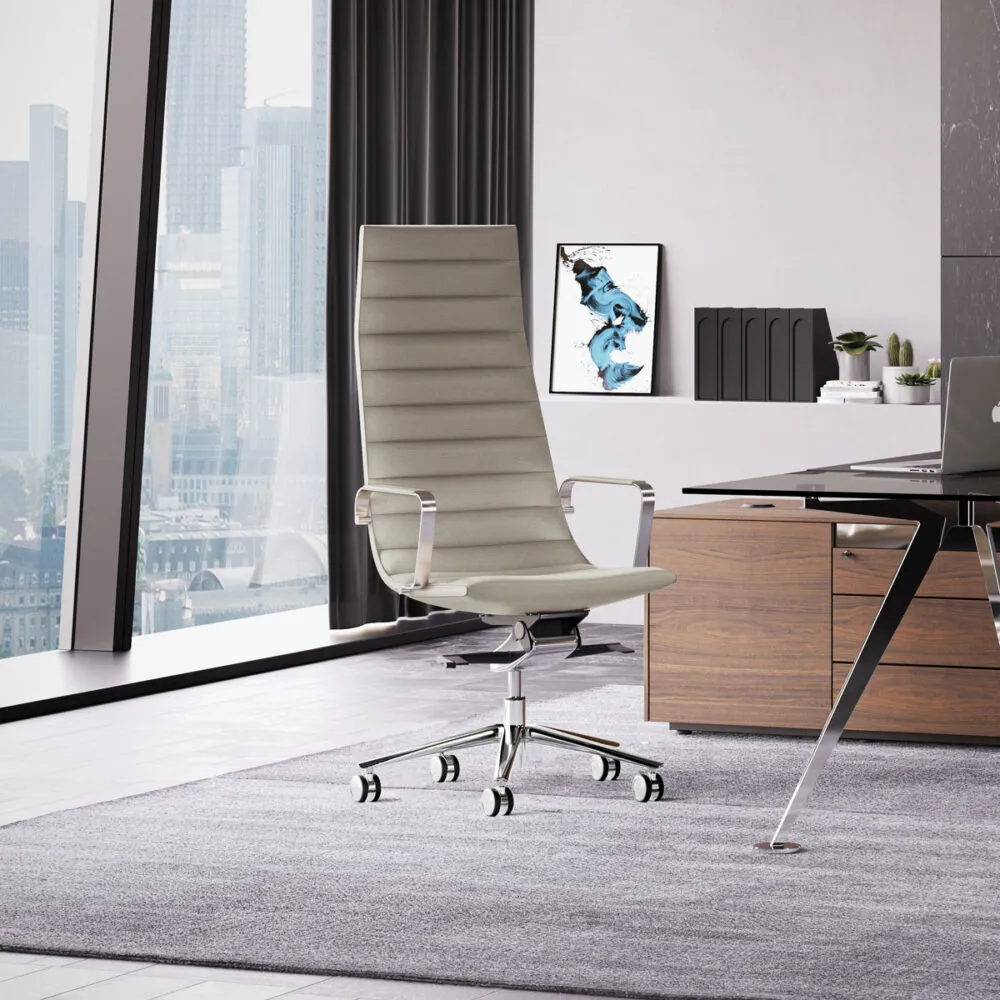 Sedia Direzionale per Ufficio Moderno e di Design. Disponibile in Pelle e Tessuto