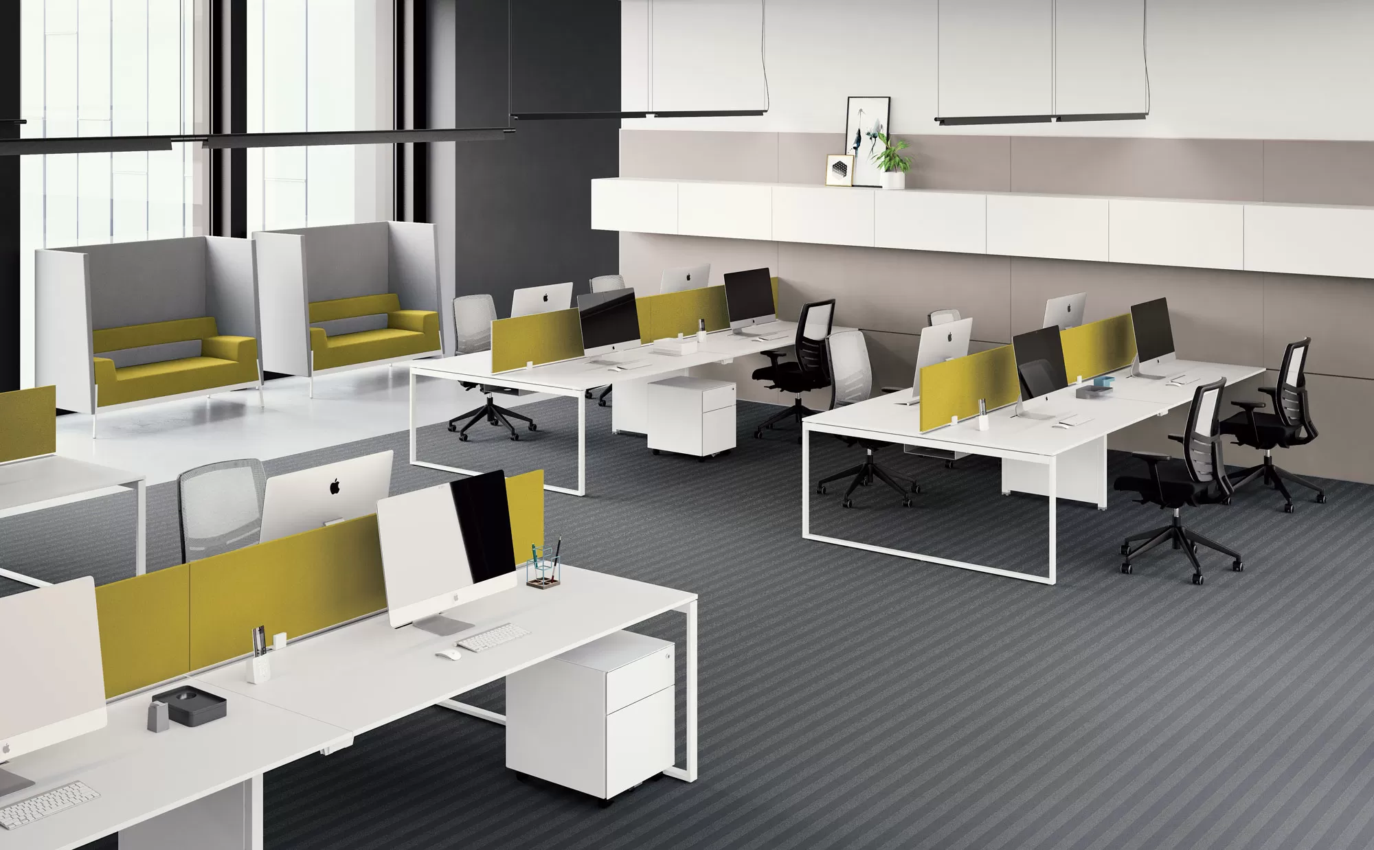 Bench Desks for the Modern and Design Office - Pop Square