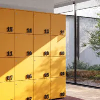 Lockers system with numbered doors