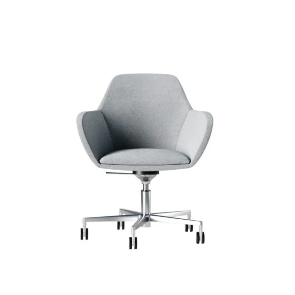 Petits fauteuils de bureau Skyline avec base 5 branches sur roulettes, vue de face – Frezza