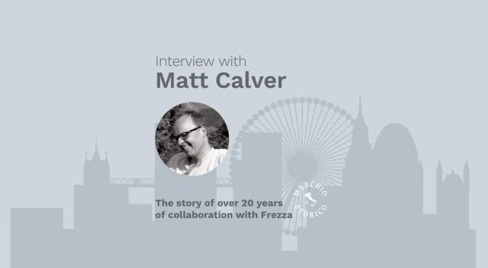 Copertina dell'intervista a Matt Calver con lo skyline di Londra