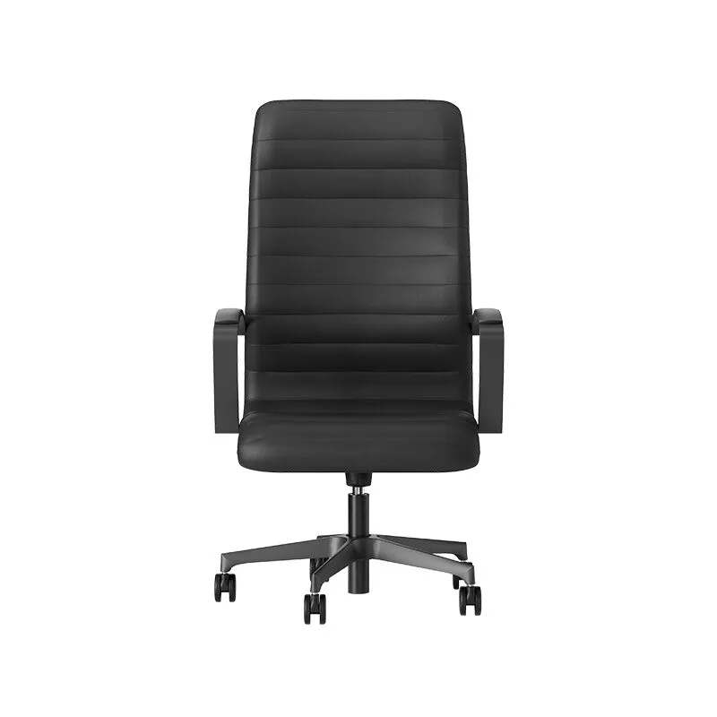 Florence schienale alto in ecopelle nera con base a cinque razze nera, vista frontale